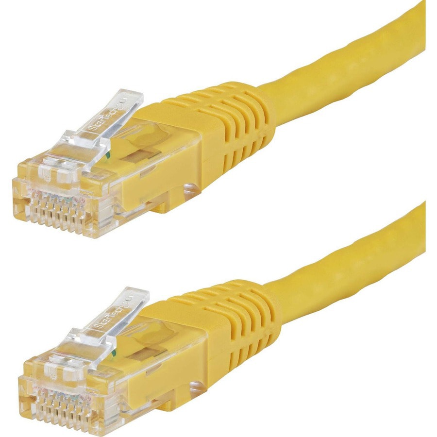 StarTech.com 15ft CAT6 Ethernet Cable - Yellow CAT 6 Gigabit Wire 100W PoE 650MHz Molded Patch Cord