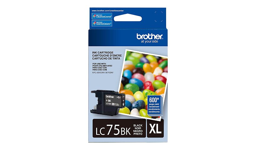 Brother LC75BK XL - High Yield - black - original - ink cartridge