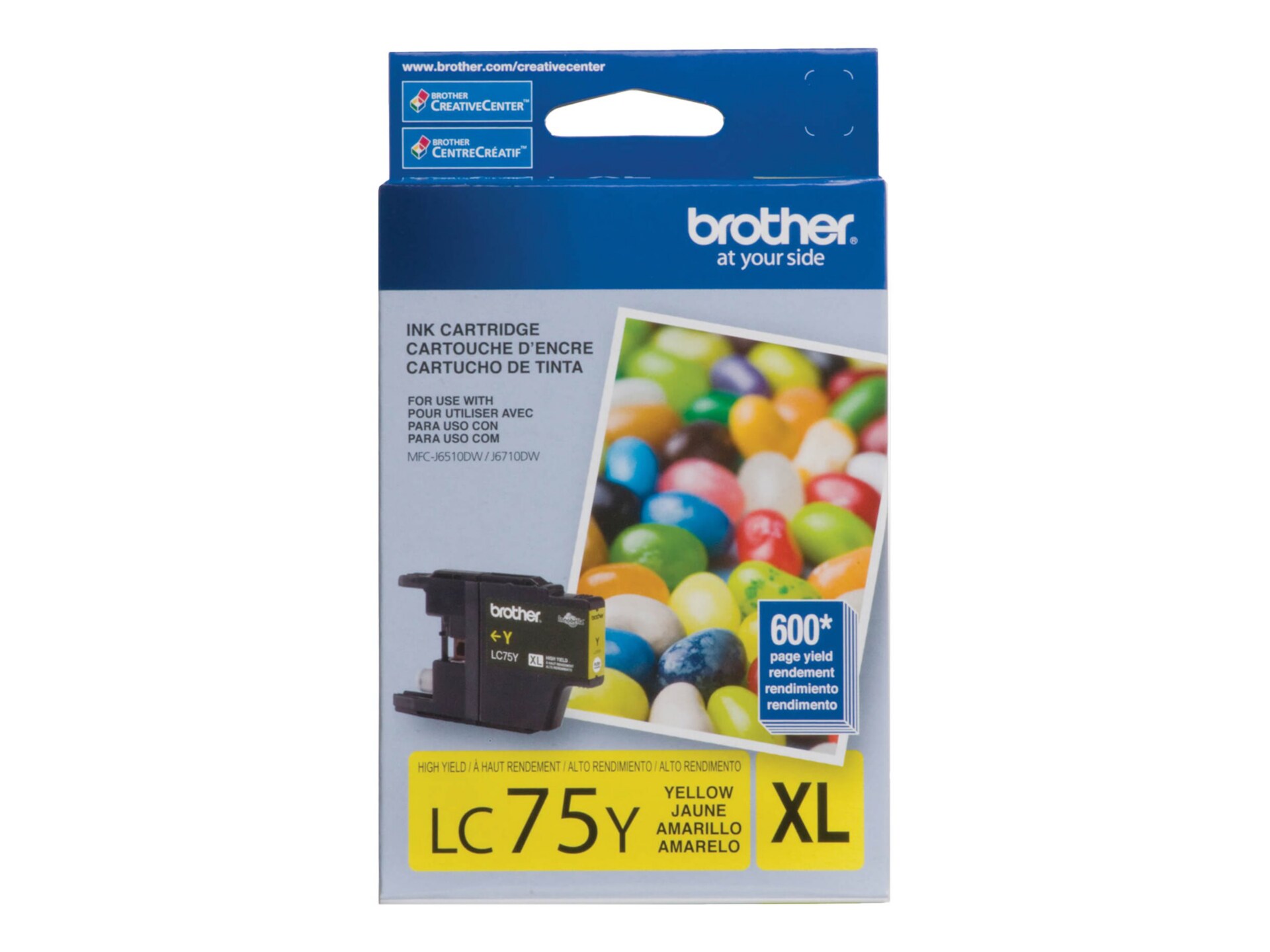Brother LC75Y XL - High Yield - yellow - original - ink cartridge