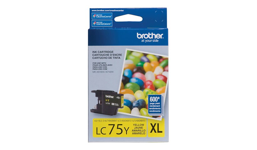 Brother LC75Y XL - High Yield - yellow - original - ink cartridge