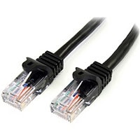 StarTech.com Cat5e Ethernet Cable 3 ft Black - Cat 5e Snagless Patch Cable