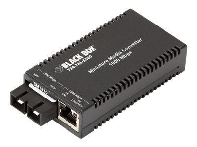 Black Box Multi-Power Miniature Media Converter - fiber media converter -  GigE - TAA Compliant