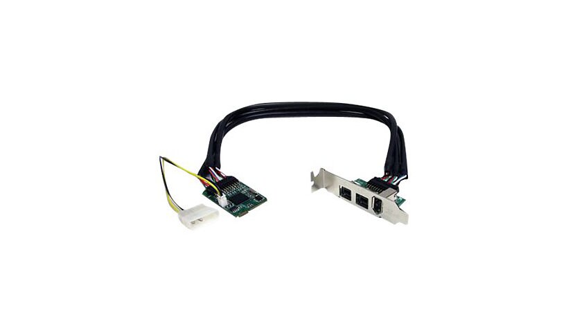 StarTech.com 3 Port 2b 1a 1394 Mini PCI Express FireWire Card Adapter - Fir