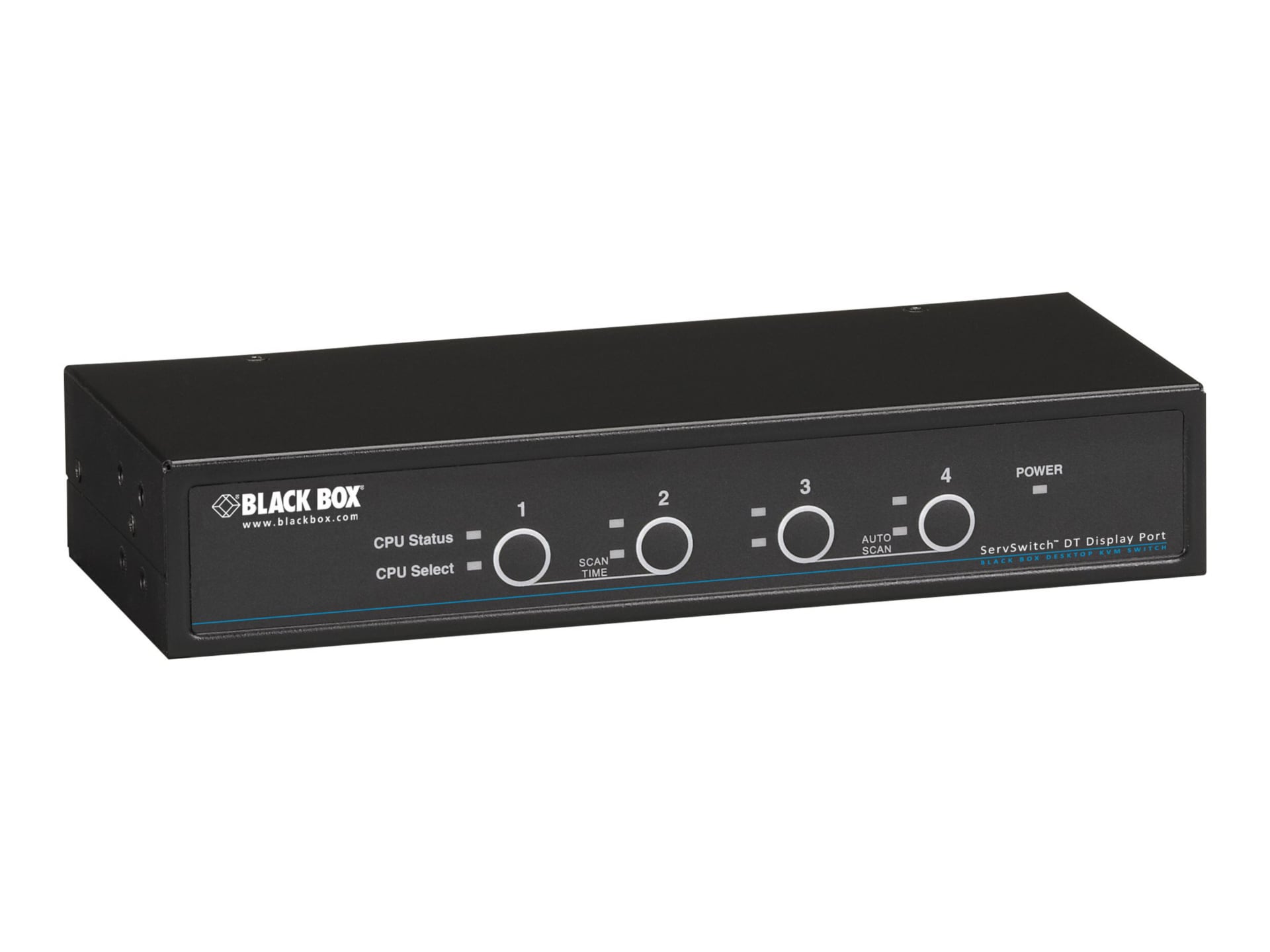 Black Box Desktop KVM Switch 4-Port DisplayPort USB Bi-Dir USB Audio