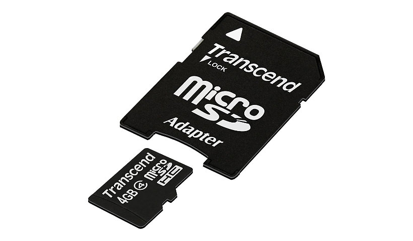 Transcend - flash memory card - 4 GB - microSDHC