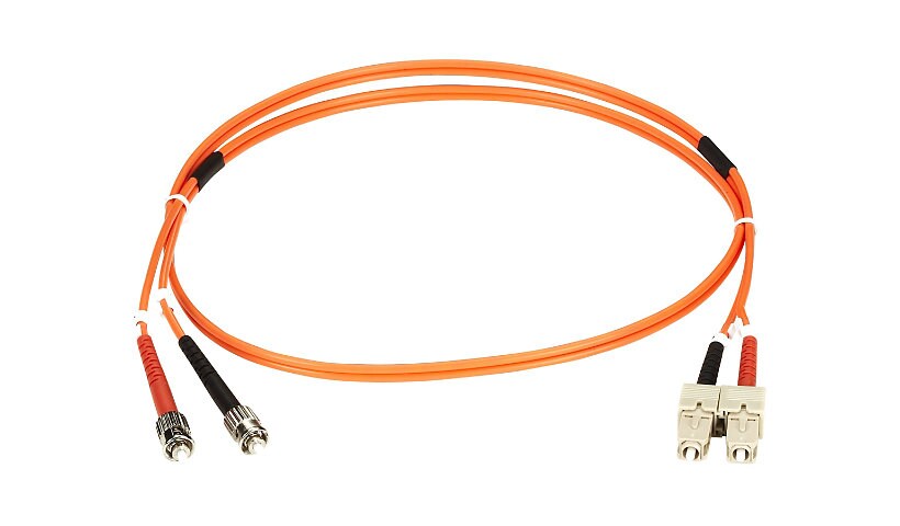 Black Box 1M ST/SC Duplex Multimode 50/125 OM2 Fiber Patch Cable, Orange