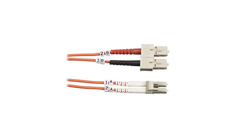 Black Box 2M SC/LC Duplex Multimode 50/125 OM2 Fiber Patch Cable, Orange