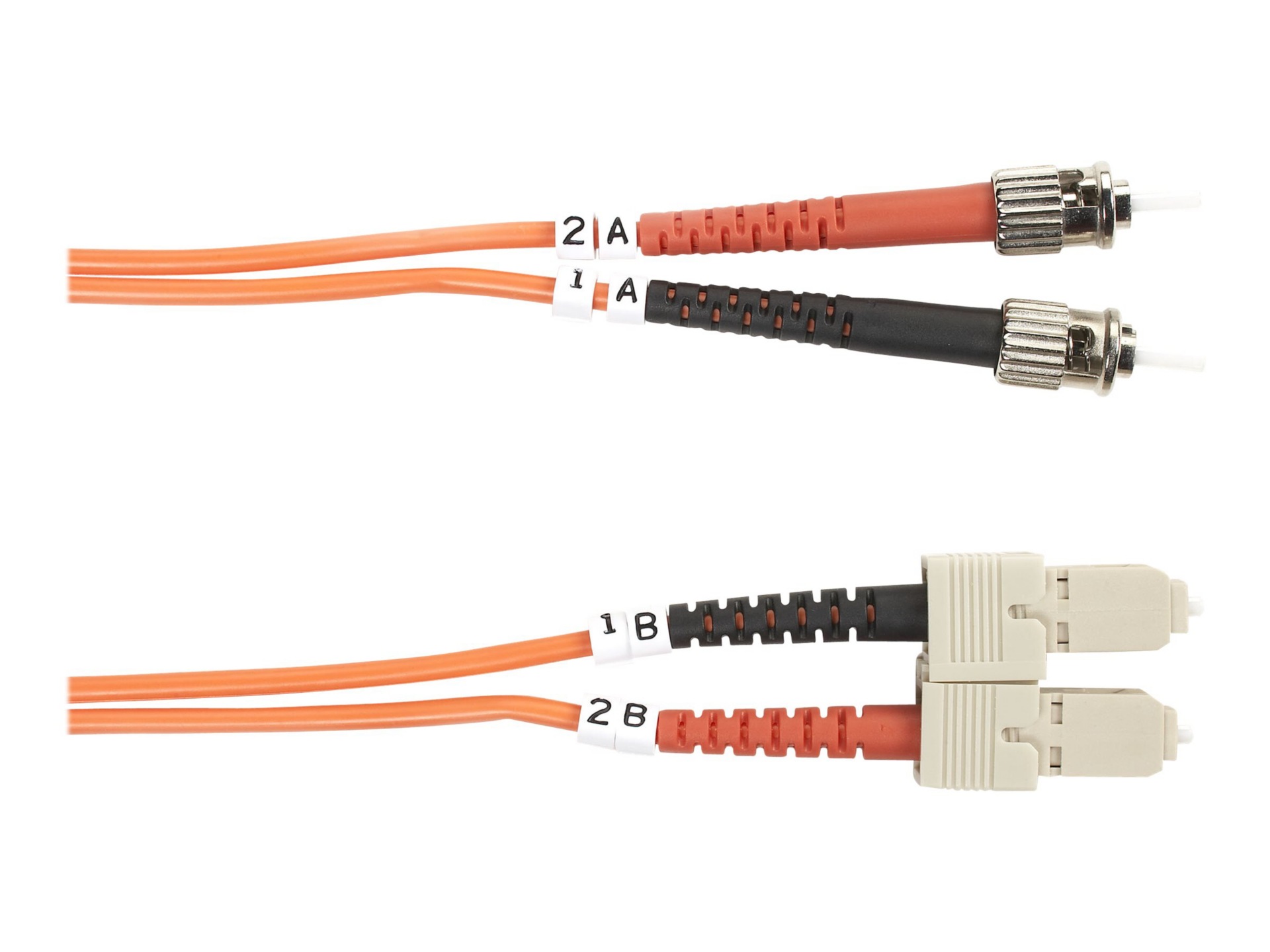 Black Box 2M ST/SC Duplex Multimode 50/125 OM2 Fiber Patch Cable, Orange