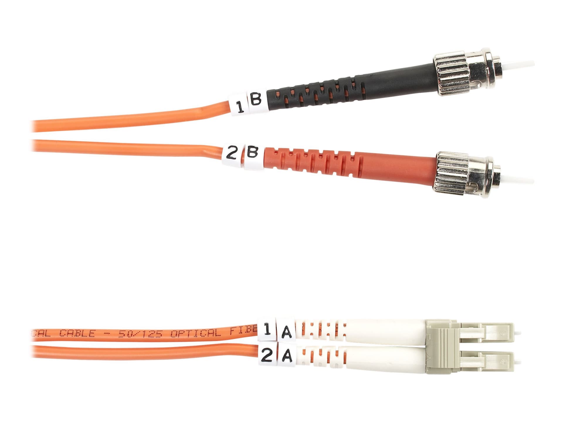 Black Box 3M ST/LC Duplex Multimode 50/125 OM2 Fiber Patch Cable, Orange