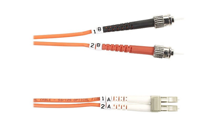 Black Box 5M ST/LC Duplex Multimode 50/125 OM2 Fiber Patch Cable, Orange