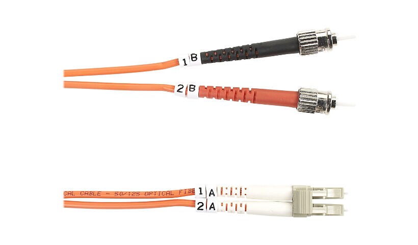 Black Box 10M ST/LC Duplex Multimode 50/125 OM2 Fiber Patch Cable, Orange