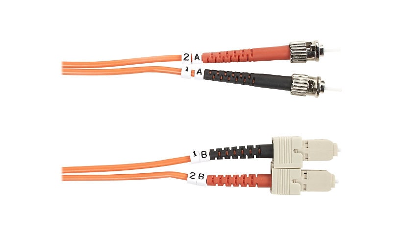 Black Box 10M ST/SC Duplex Multimode 50/125 OM2 Fiber Patch Cable, Orange