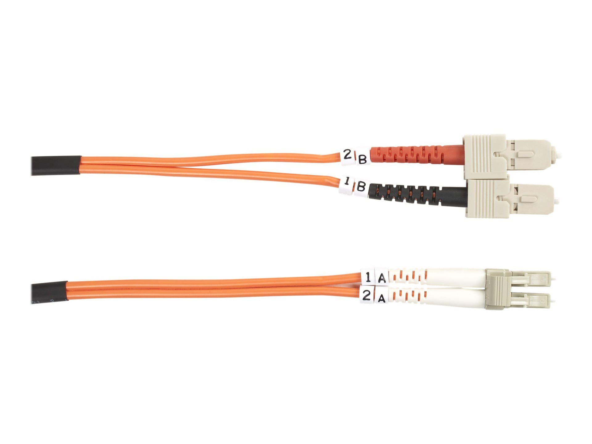 Black Box 3M SC/LC Duplex Multimode 62.5/125 OM1 Fiber Patch Cable, Orange