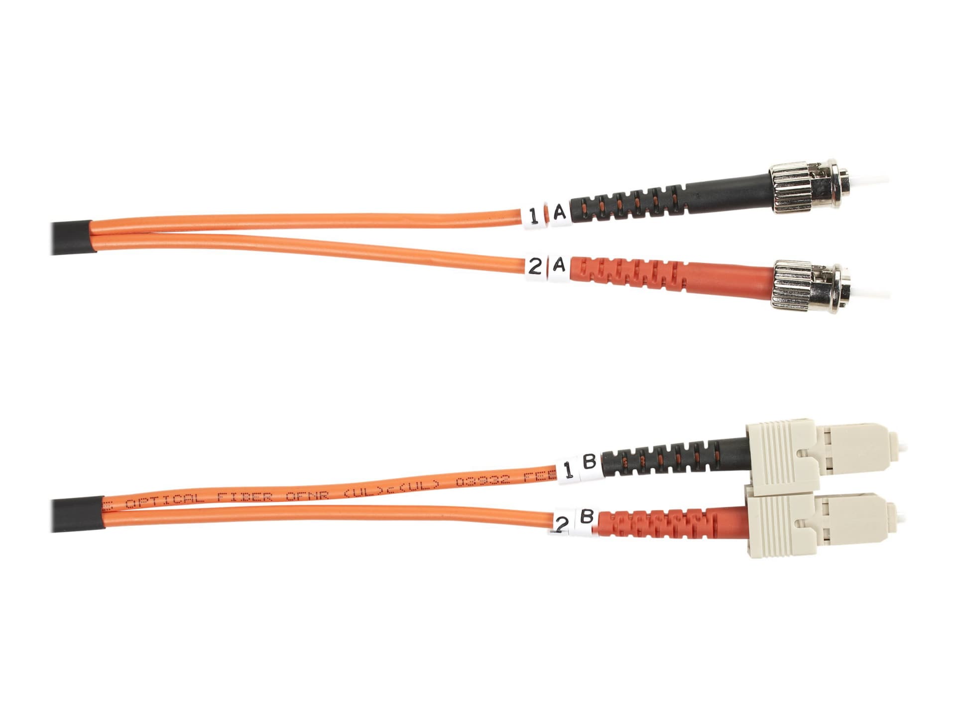 Black Box 3M ST/SC Duplex Multimode 62.5/125 OM1 Fiber Patch Cable, Orange