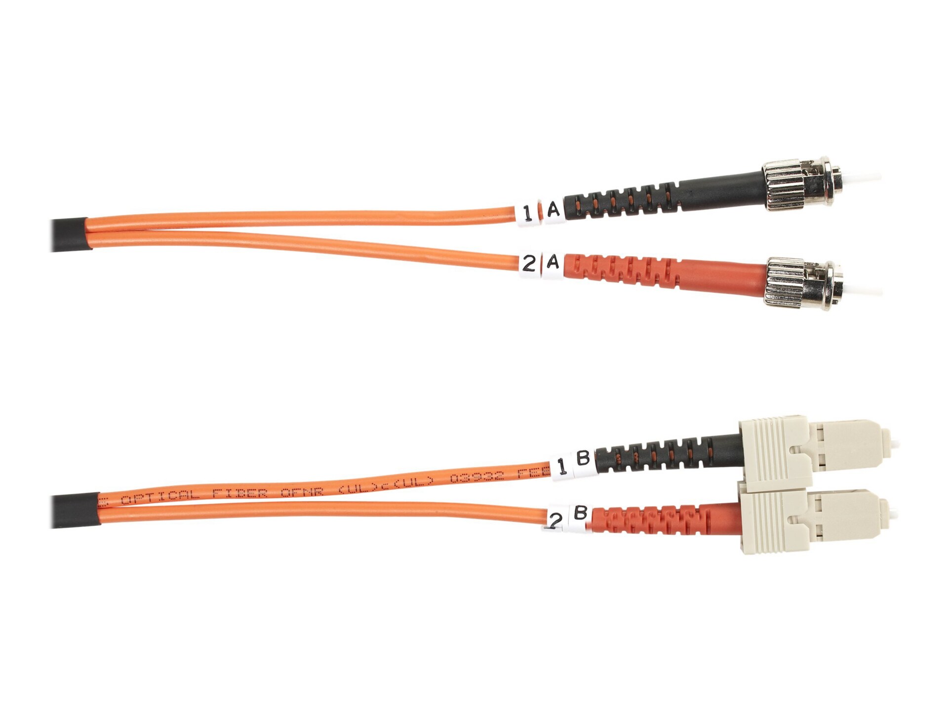 Black Box 5M ST/SC Duplex Multimode 62.5/125 OM1 Fiber Patch Cable, Orange