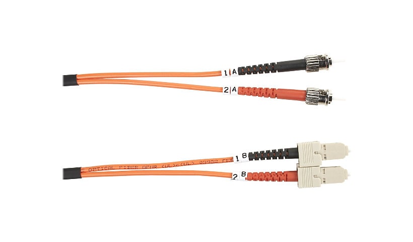 Black Box 10M ST/SC Duplex Multimode 62.5/125 OM1 Fiber Patch Cable, Orange