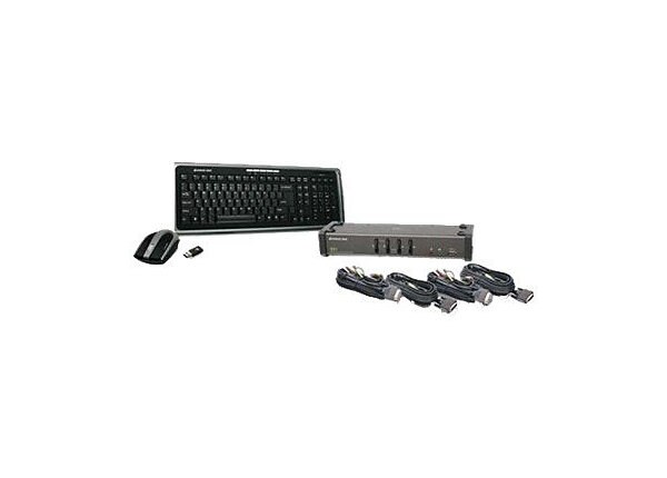 IOGEAR 4PT DVI KVM WLS KYBD MSE-SHAR