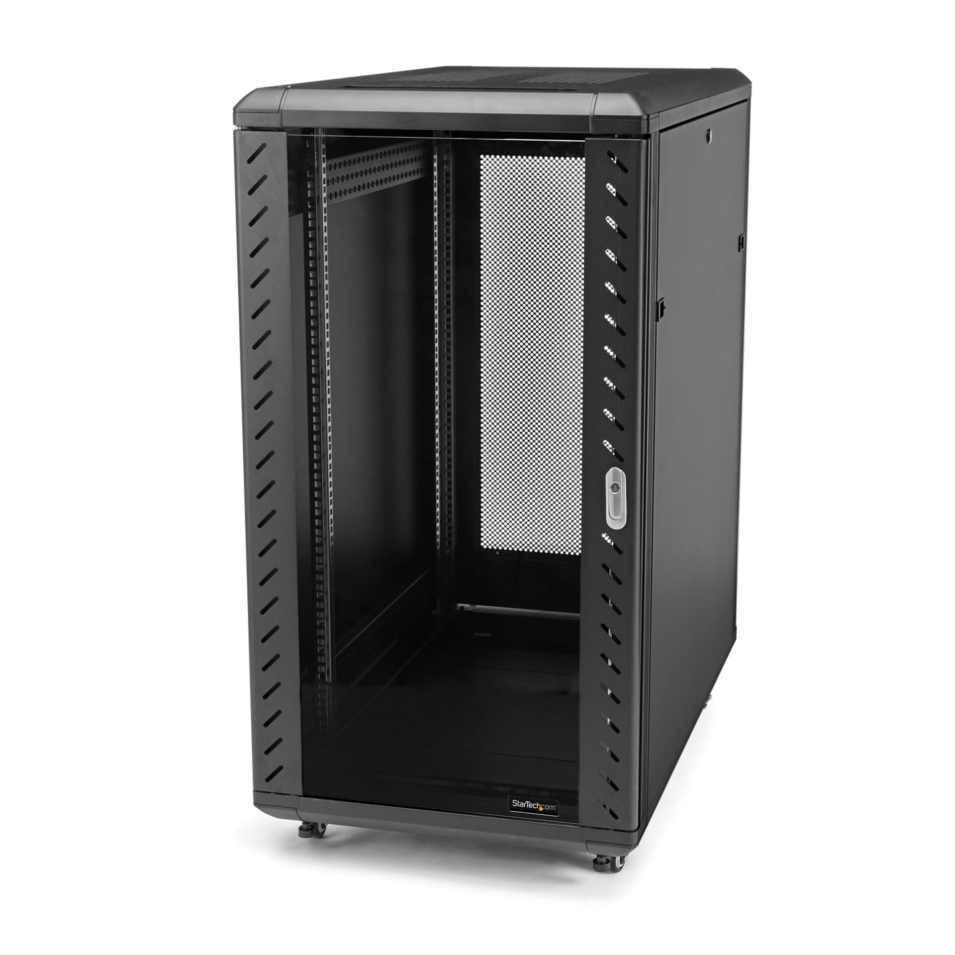 StarTech.com 4-Post 25U Server Rack Cabinet, 19" Data Rack Cabinet for Computer / IT Equipment, Half-Height Network Rack