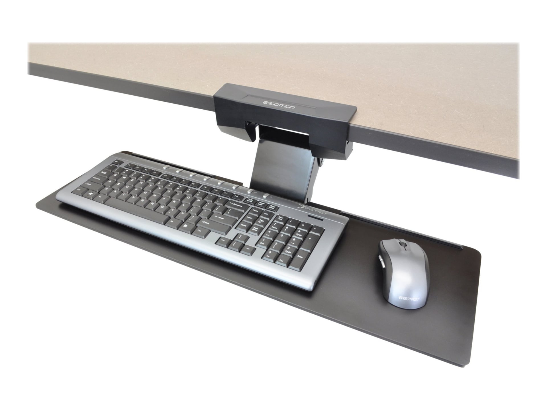 Mount-It! Clamp-On Adjustable Keyboard and Mouse Tray, Size: One size, Black