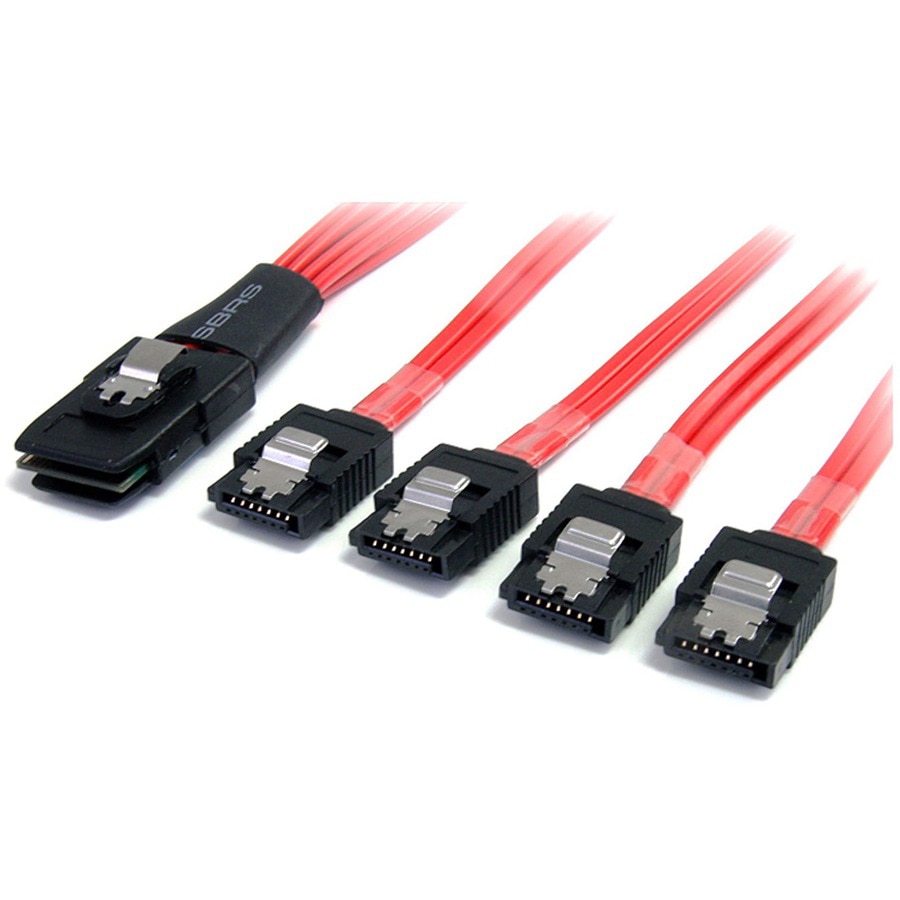 StarTech.com 50cm Serial Attached SCSI SAS Cable - SFF-8087 Plug to 4x Latching SATA (female) - Mini SAS to SATA Cable