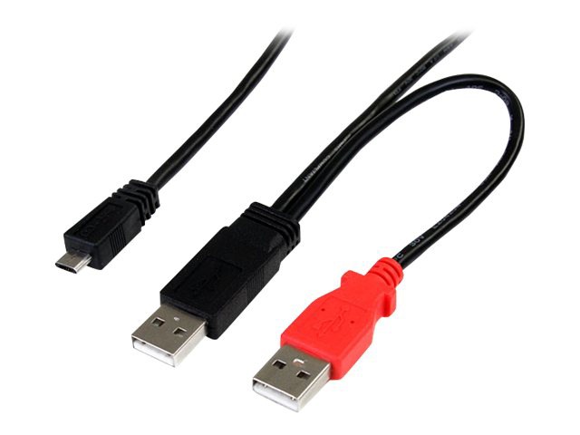 StarTech.com USB Y Cable for External Hard Drive - Dual USB A to Micro B - USB cable - 6 ft