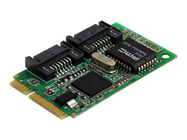 StarTech.com 2 Port Mini PCI Express Internal SATA II Controller Card - storage controller - SATA 3Gb/s / eSATA 3Gb/s -