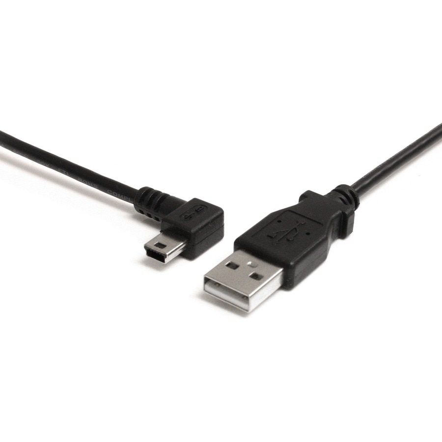 StarTech.com 6 ft. (1.8 m) Left Angle Mini USB Cable - USB 2.0 A to Left Angle Mini B - Black - Mini USB Cable