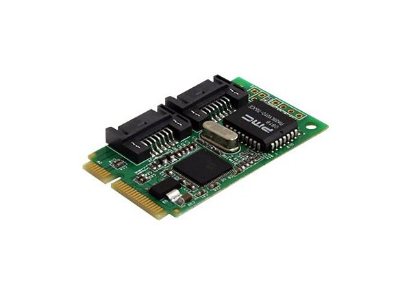 StarTech.com 2 Port Mini PCI Express Internal SATA II Controller Card - storage controller - SATA 3Gb/s / eSATA 3Gb/s -