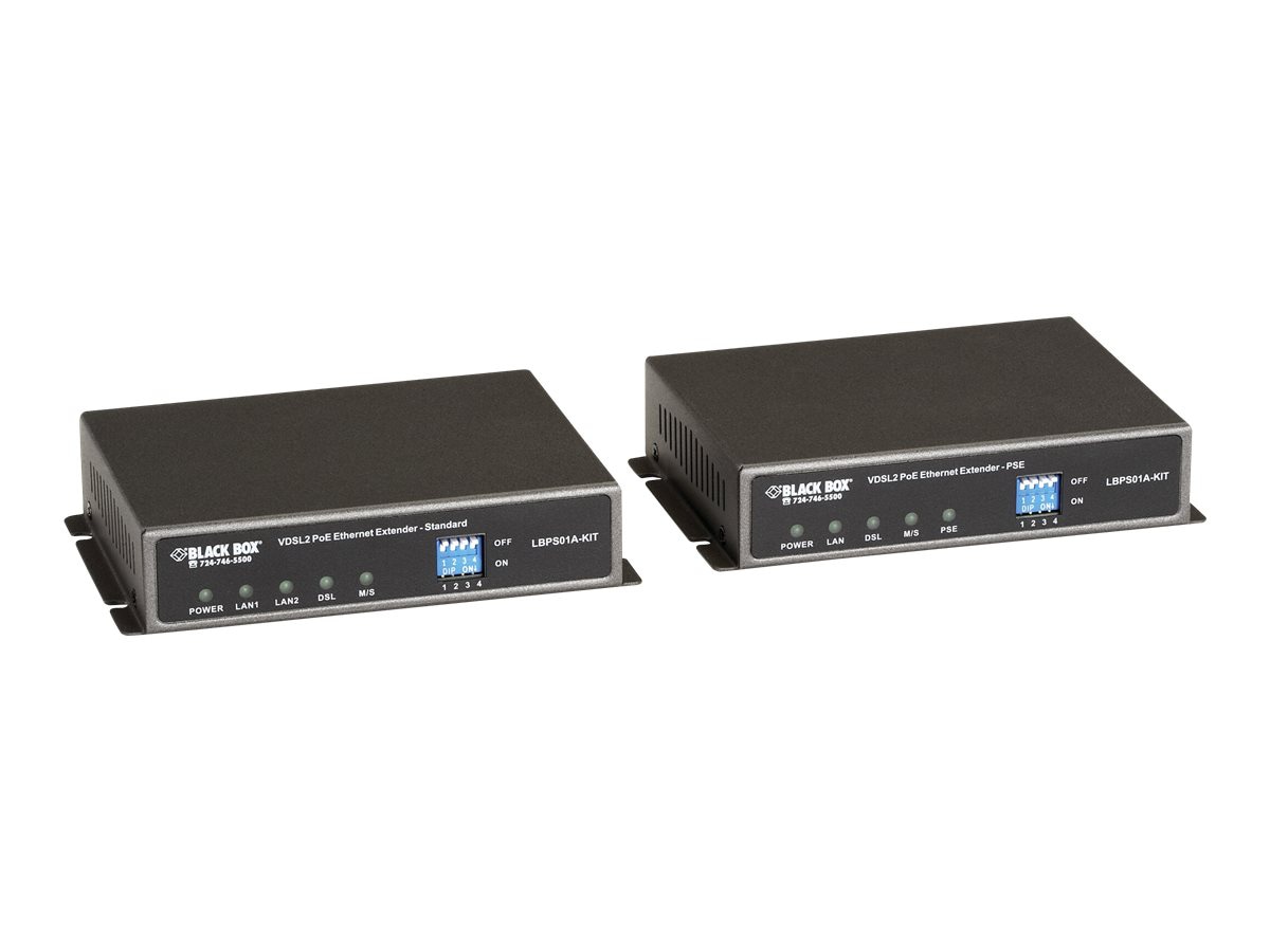 Black Box Ethernet Extender Kit VDSL PoE - short-haul modem