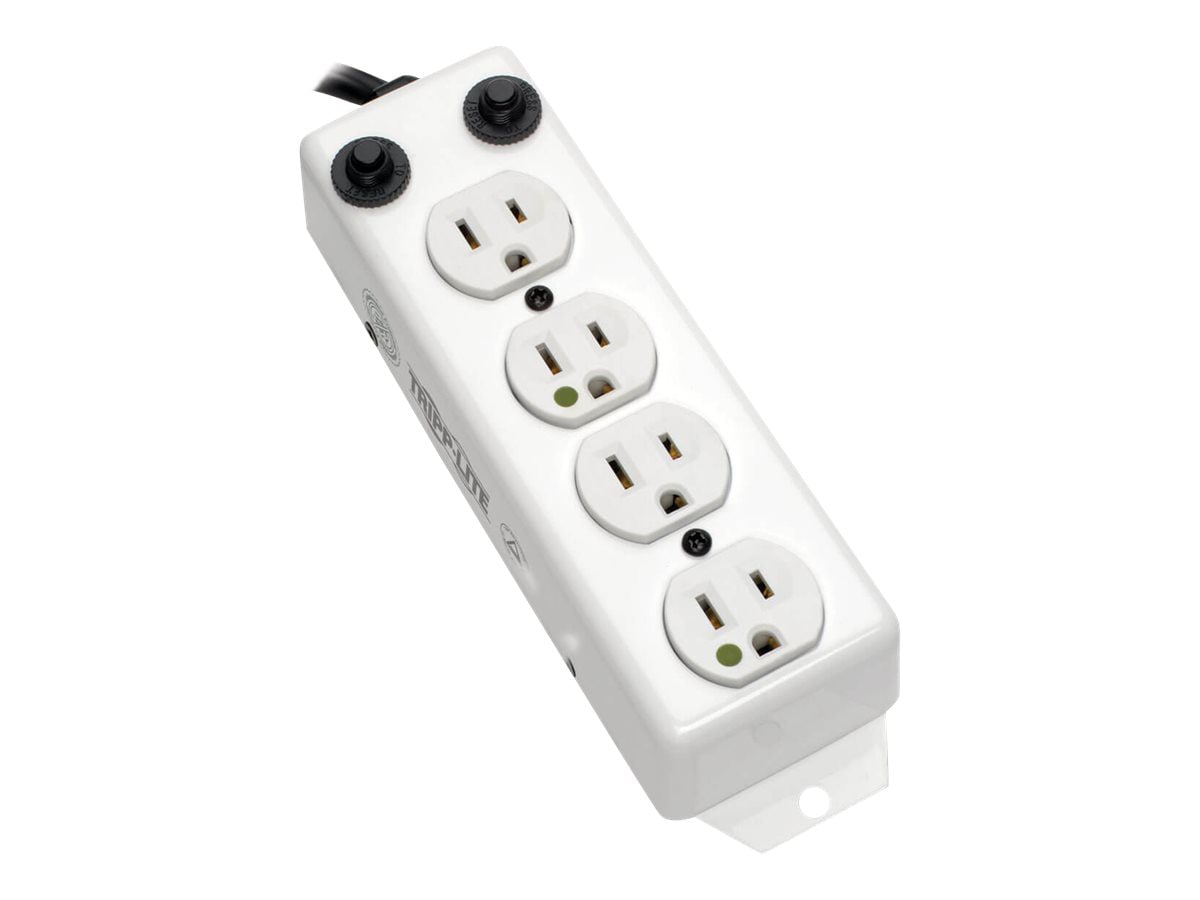 Tripp Lite Safe-IT Power Strip Hospital Medical Antimicrobial 4 Outlet UL1363A 3'-10' Coiled Cord - power strip