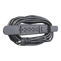 MooreCo Bracket Power Strip with Surge Protector - power distribution strip