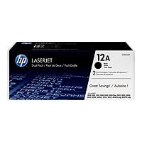 HP 12A - 2-pack - black - original - LaserJet - toner cartridge (Q2612D)