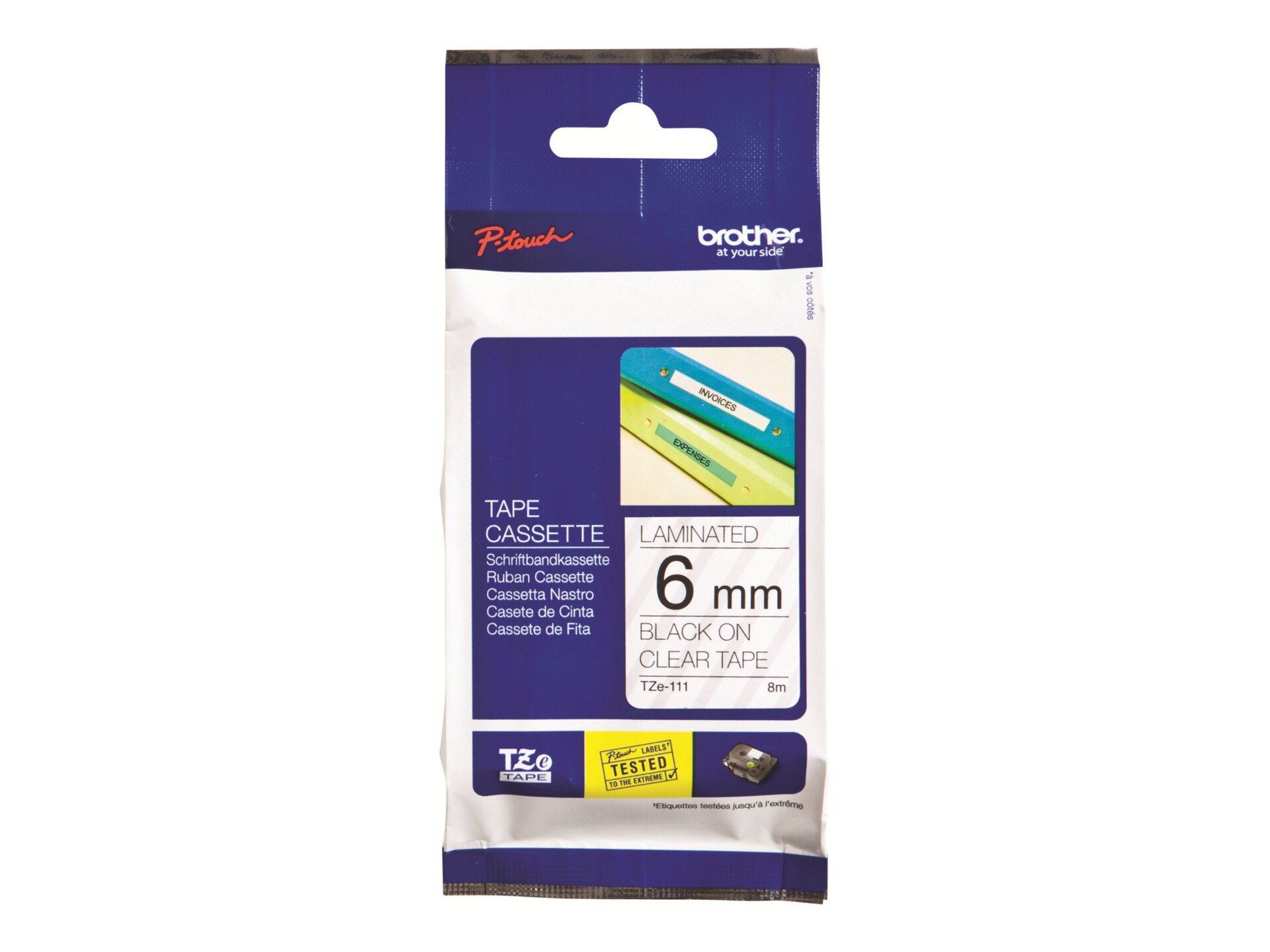 Brother TZe-111 - laminated tape - 1 cassette(s) - Roll (0.6 cm x 8 m)