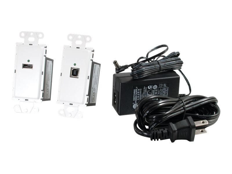C2G TruLink USB 2.0 Superbooster Wall Plate Kit - USB extender - USB 2.0