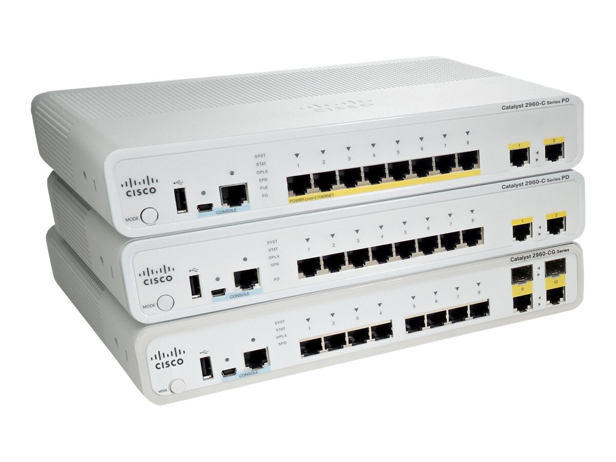 Cisco Catalyst Compact 2960CPD-8TT-L - switch - 8 ports - managed