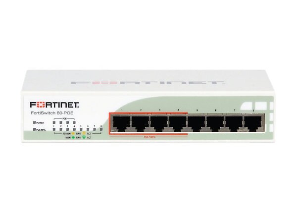 Fortinet FortiSwitch 80-PoE - switch - 8 ports - unmanaged
