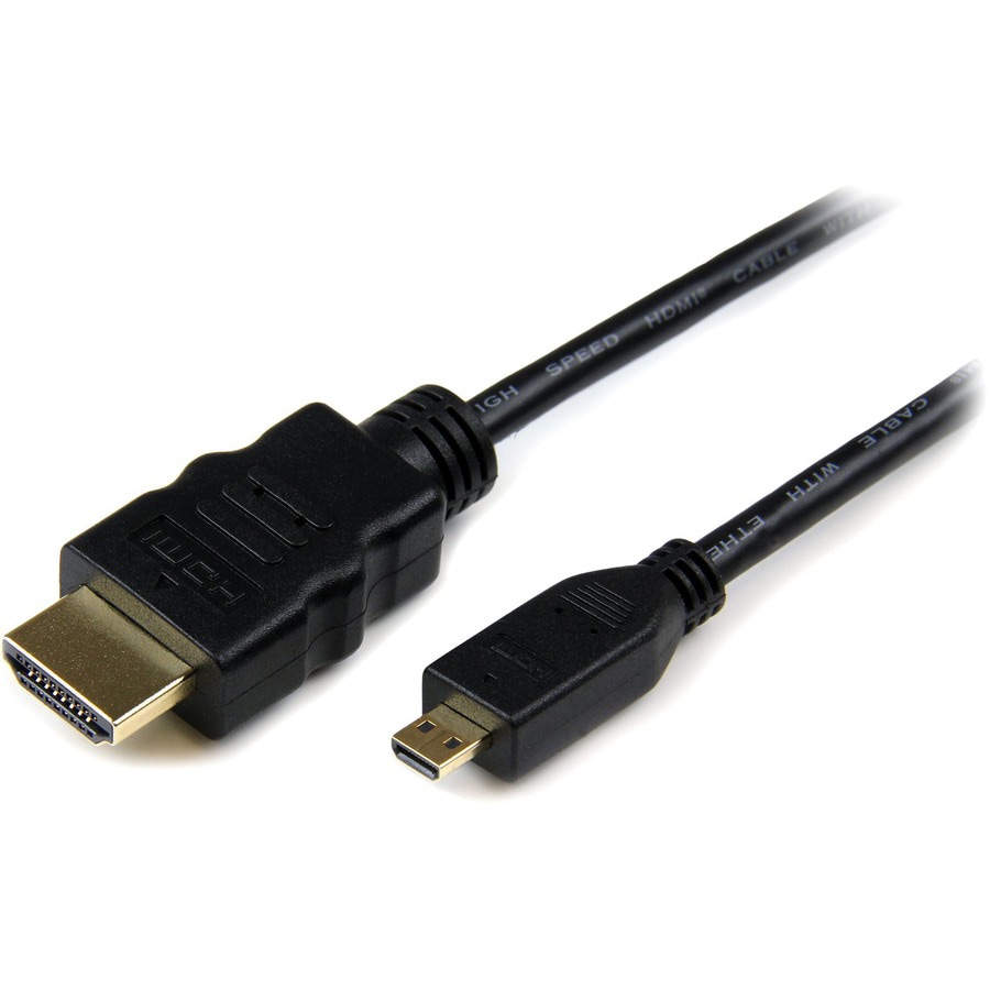 StarTech.com 6ft Micro HDMI to HDMI Cable with Ethernet, 4K High Speed Micro HDMI Type-D Device to HDMI Monitor