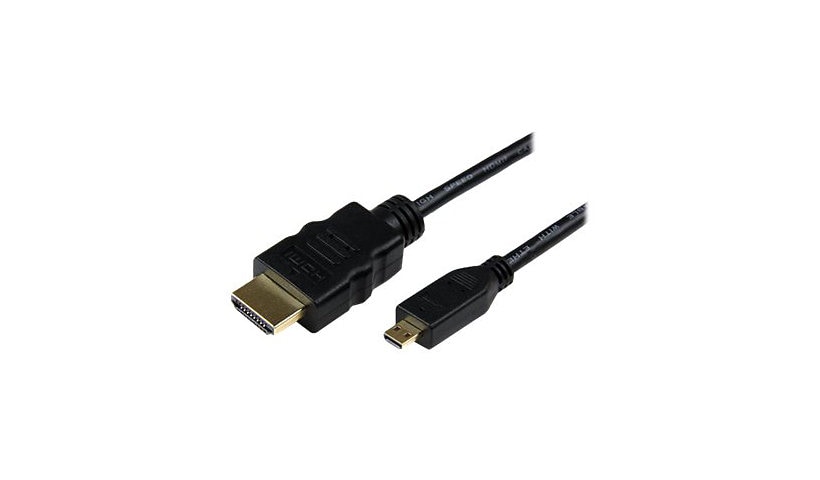 StarTech.com 6ft Micro HDMI to HDMI Cable with Ethernet, 4K High Speed Micro HDMI Type-D Device to HDMI Monitor