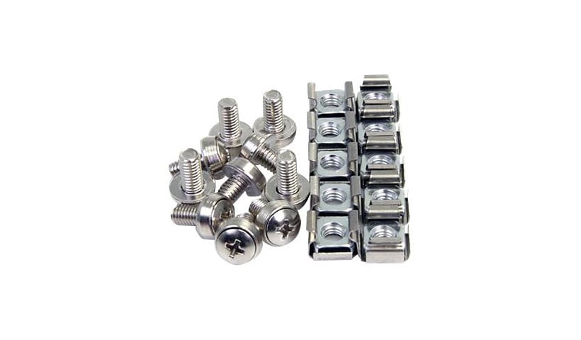 StarTech.com 100Pkg M6 Mounting Screws & Cage Nuts- M6 Cage Nuts and Screws