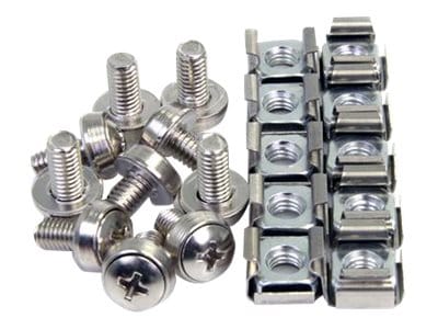 StarTech.com 100Pkg M6 Mounting Screws & Cage Nuts -M6 Cage Nuts and Screws
