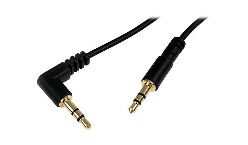 StarTech.com 1 ft Slim 3.5mm to Right Angle Stereo Audio Cable - M/M