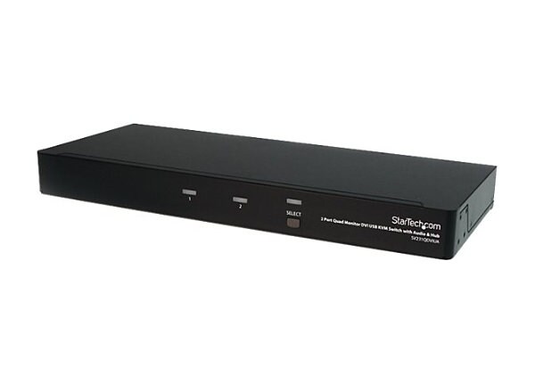 StarTech.com 2 Port Quad Monitor Dual-Link DVI USB KVM Switch with Audio &