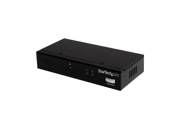 StarTech.com 2 Port DisplayPort Video Switch with IR Remote Control - Audio