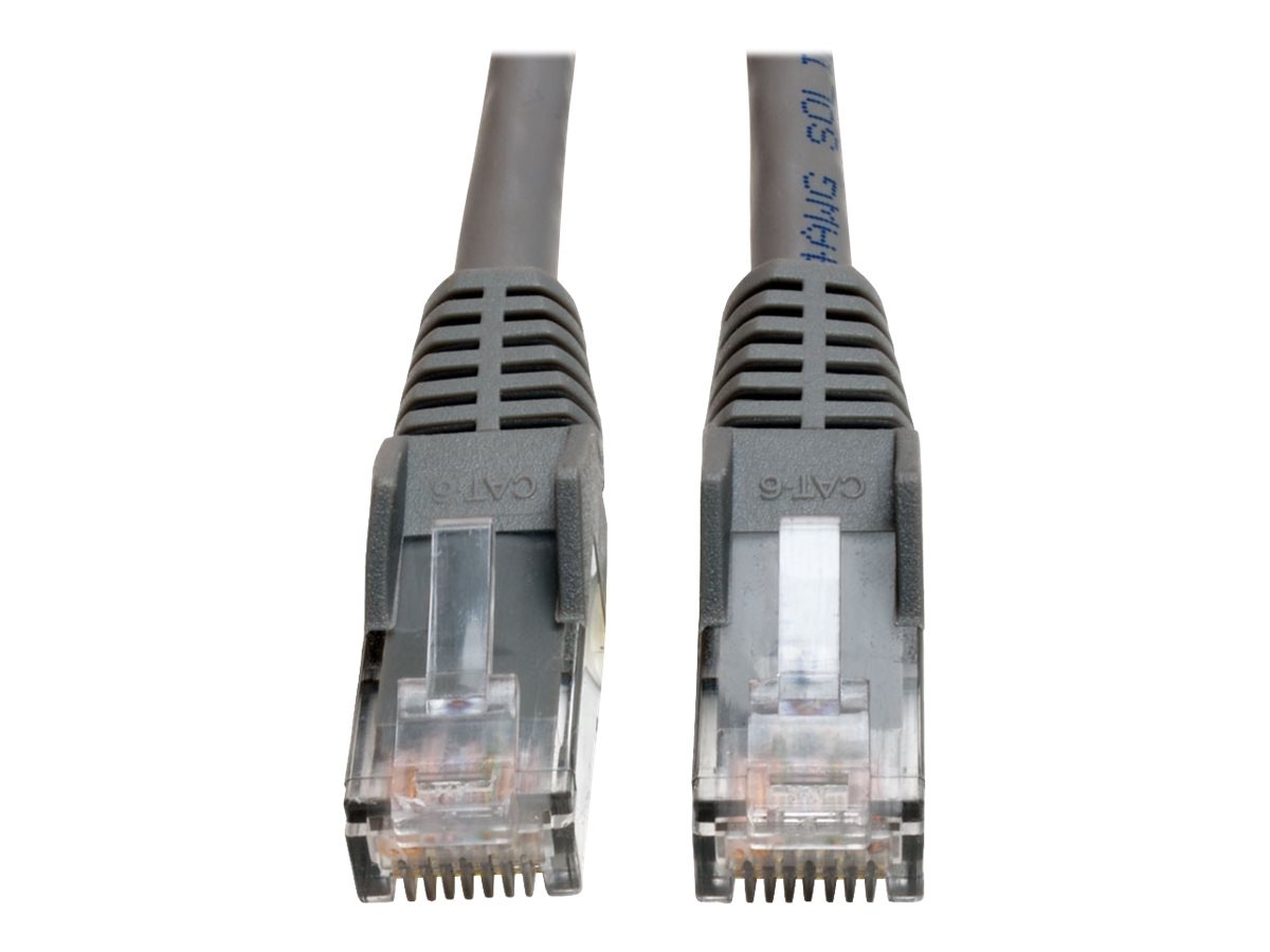 Eaton Tripp Lite Series Cat6 Gigabit Snagless Molded Plenum-Rated (UTP) Ethernet Cable, (RJ45 M/M), PoE, Gray, 50 ft.