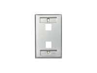 Leviton QuickPort Stainless Steel Wallplate with Designation Windows - moun