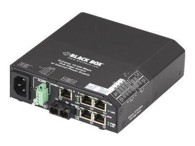 Black Box Extreme PoE PSE Switch - switch - 6 ports - DIN rail mountable
