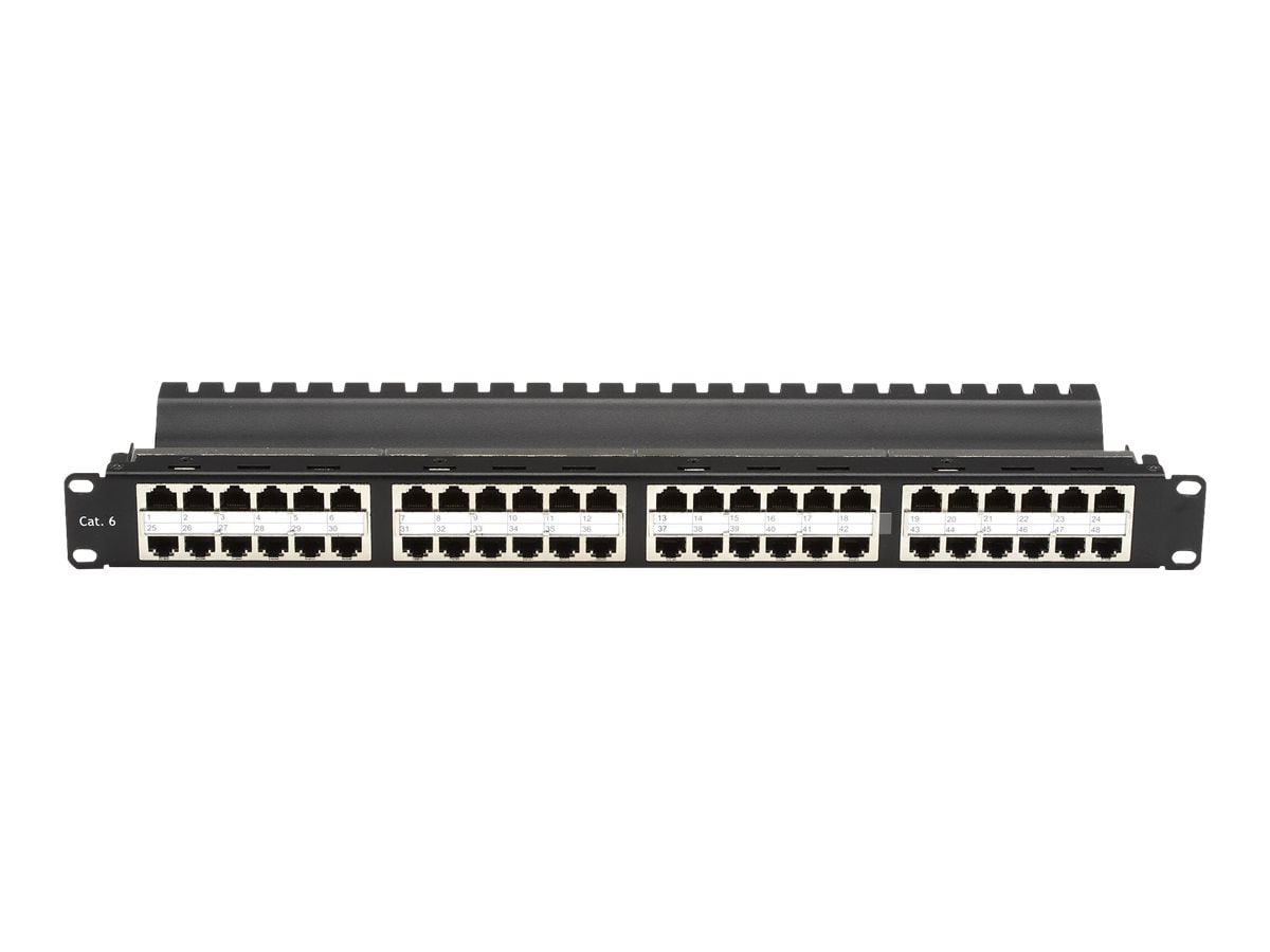 Black Box SpaceGAIN CAT6 High-Density Feed-Through - patch panel - 1U - 19"