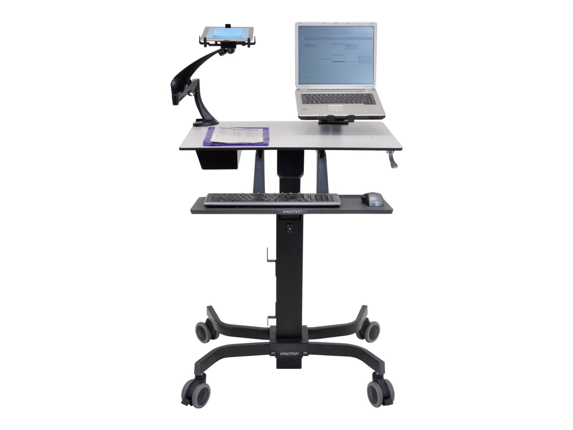 Thumbnail 2 of 10 for Ergotron TeachWell® Mobile Digital Workspace - Mobile Desk and AV Hub - Black
