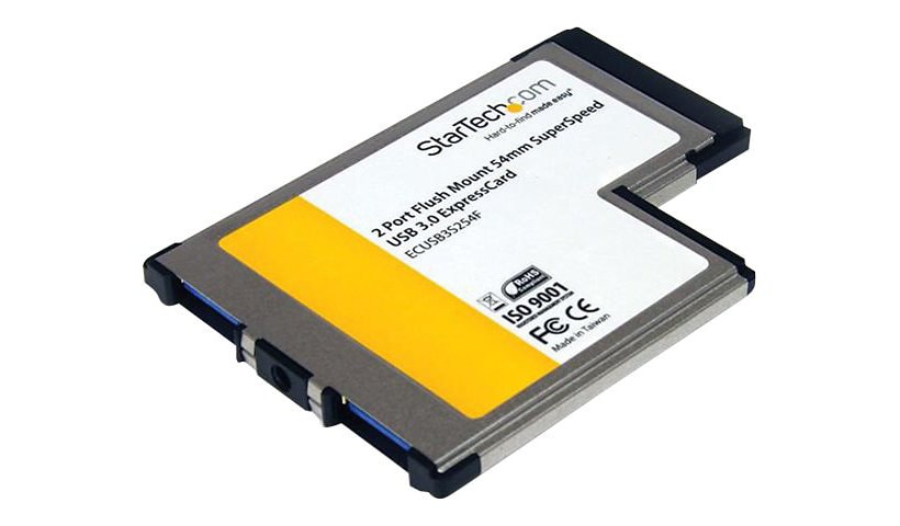 StarTech.com 2 Port Flush Mount ExpressCard USB 3.0 Card Adapter with UASP
