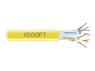 Black Box GigaBase 350Mhz Cat5e Solid Bulk Cable 1,000 ft Yellow Plenum Box
